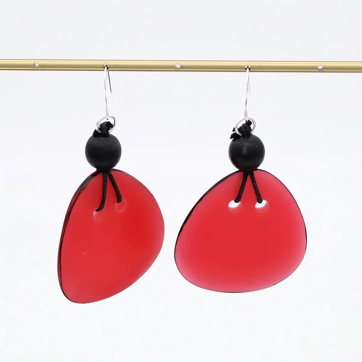 SYLCA Red Petal Pop Resin Earrings - SD26E08 - RED