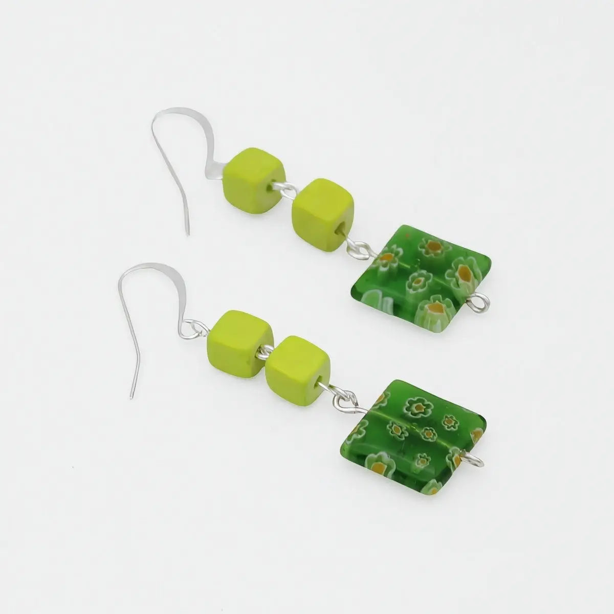 SYLCA Lime Floral Drop Earring - SD24E32 - LIME