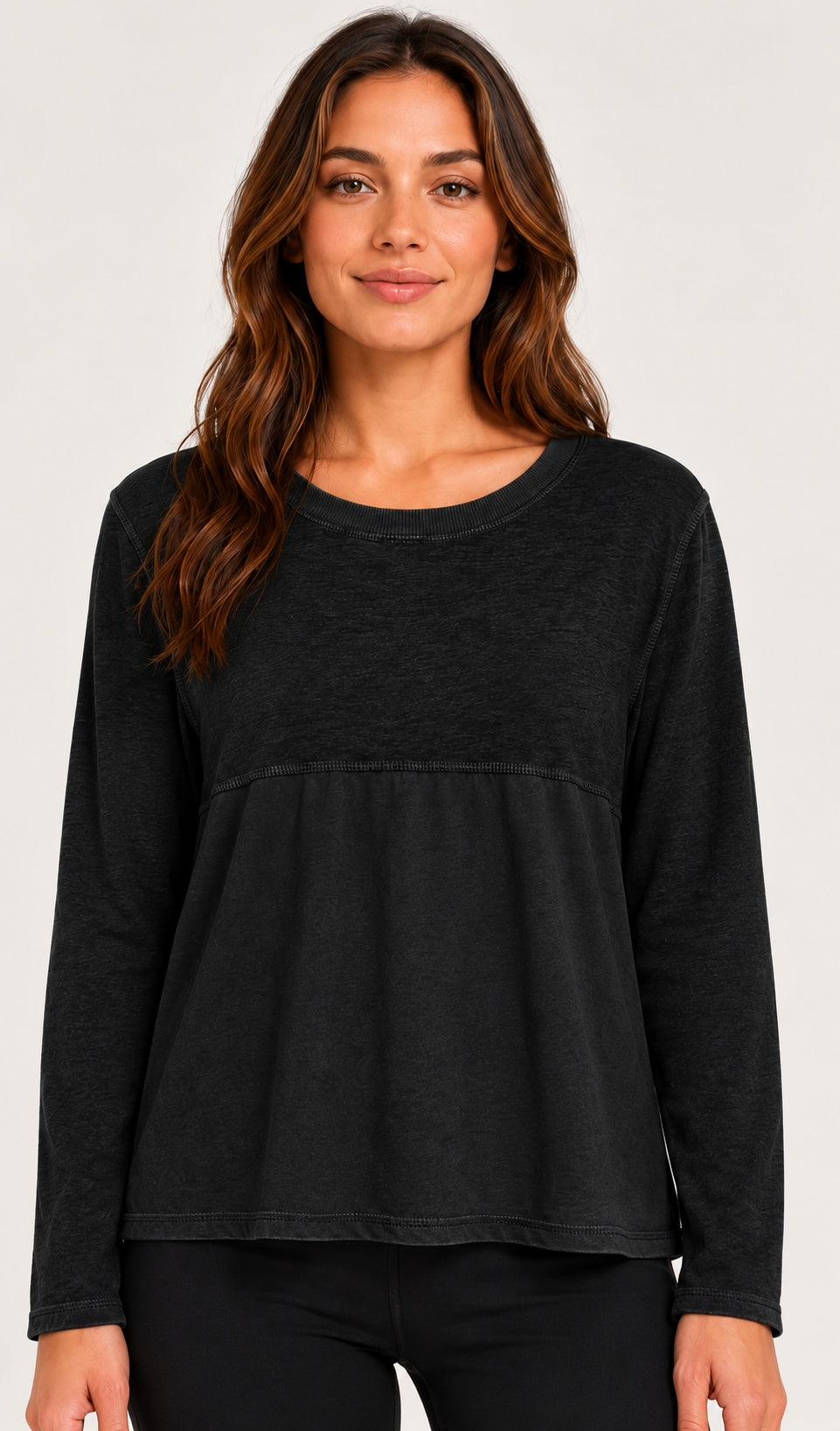 Prairie Cotton by CMC Heather Stretch Terry Contrast Crew Sweatshirt - HST706