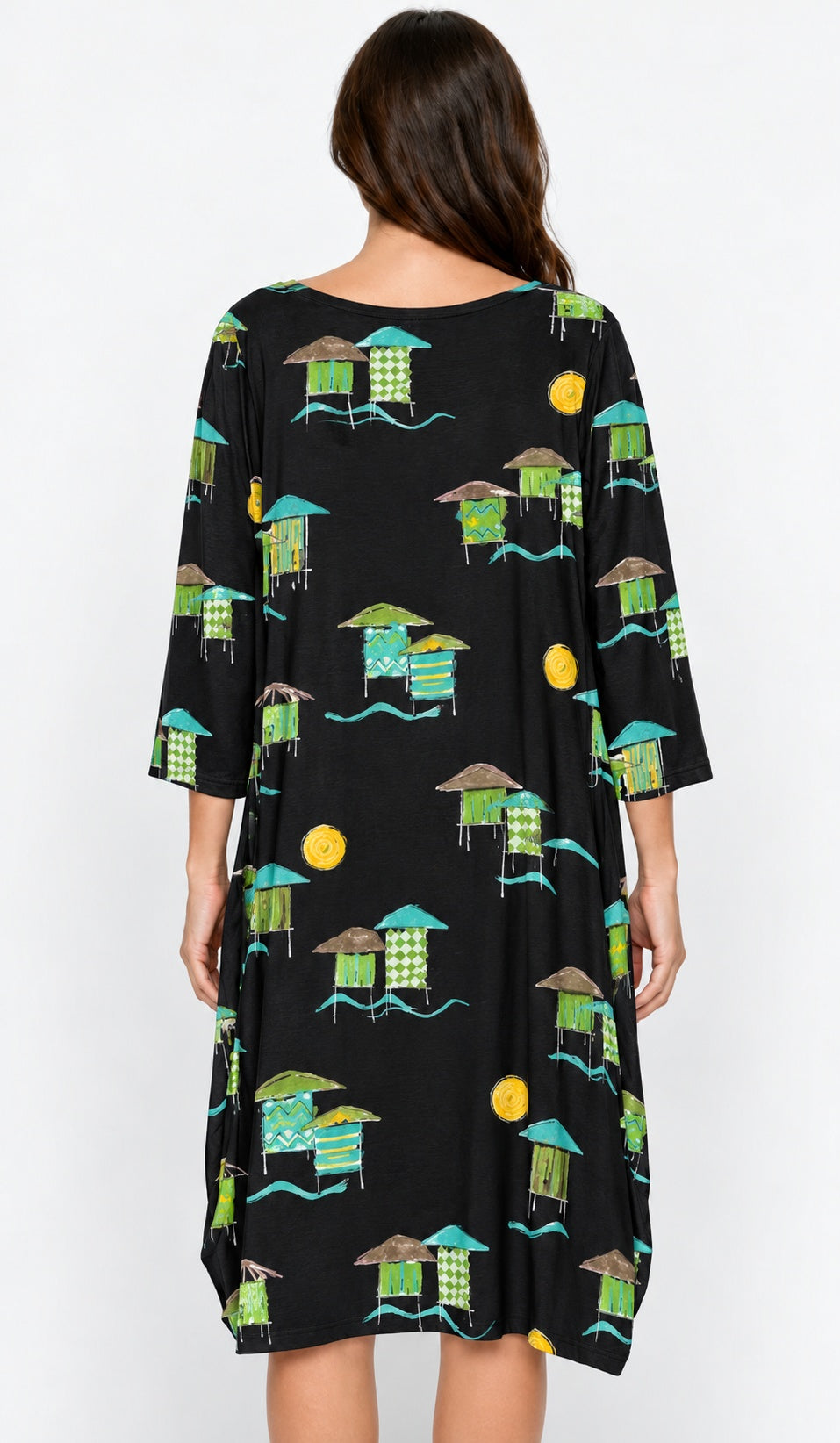 Prairie Cotton by CMC Printed Tulip Dress - BB956/P - JERSEY BORA BORA
