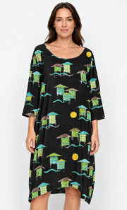 Prairie Cotton by CMC Printed Tulip Dress - BB956/P - JERSEY BORA BORA