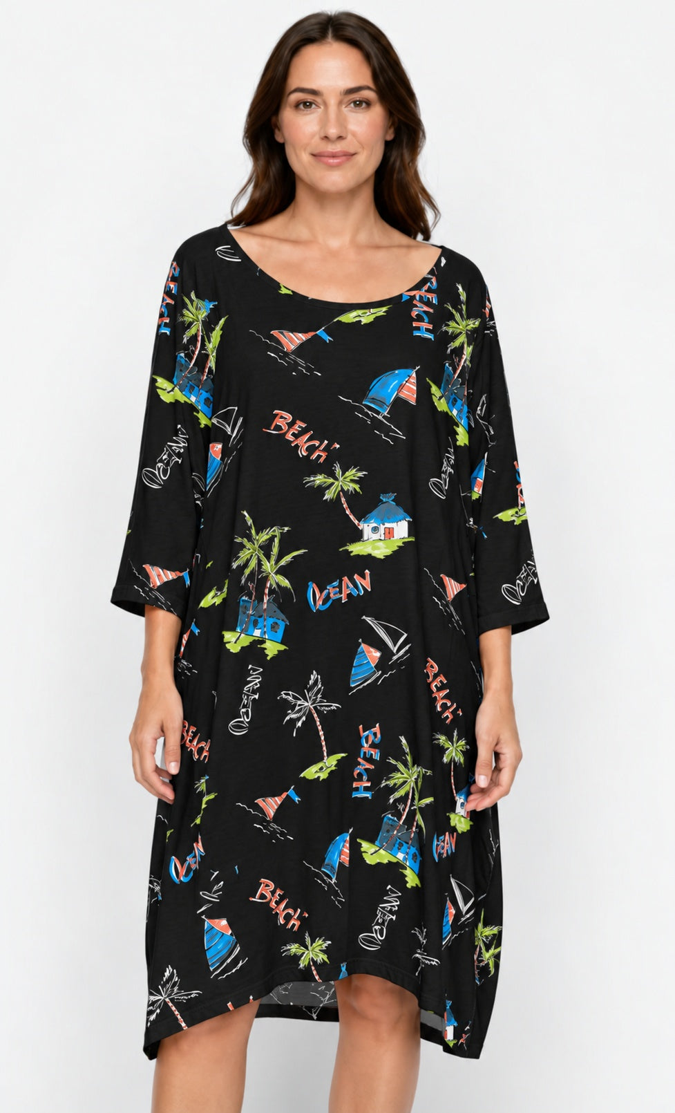 Prairie Cotton by CMC Printed Tulip Dress - OC956/P - JERSEY OCEAN CARIBE