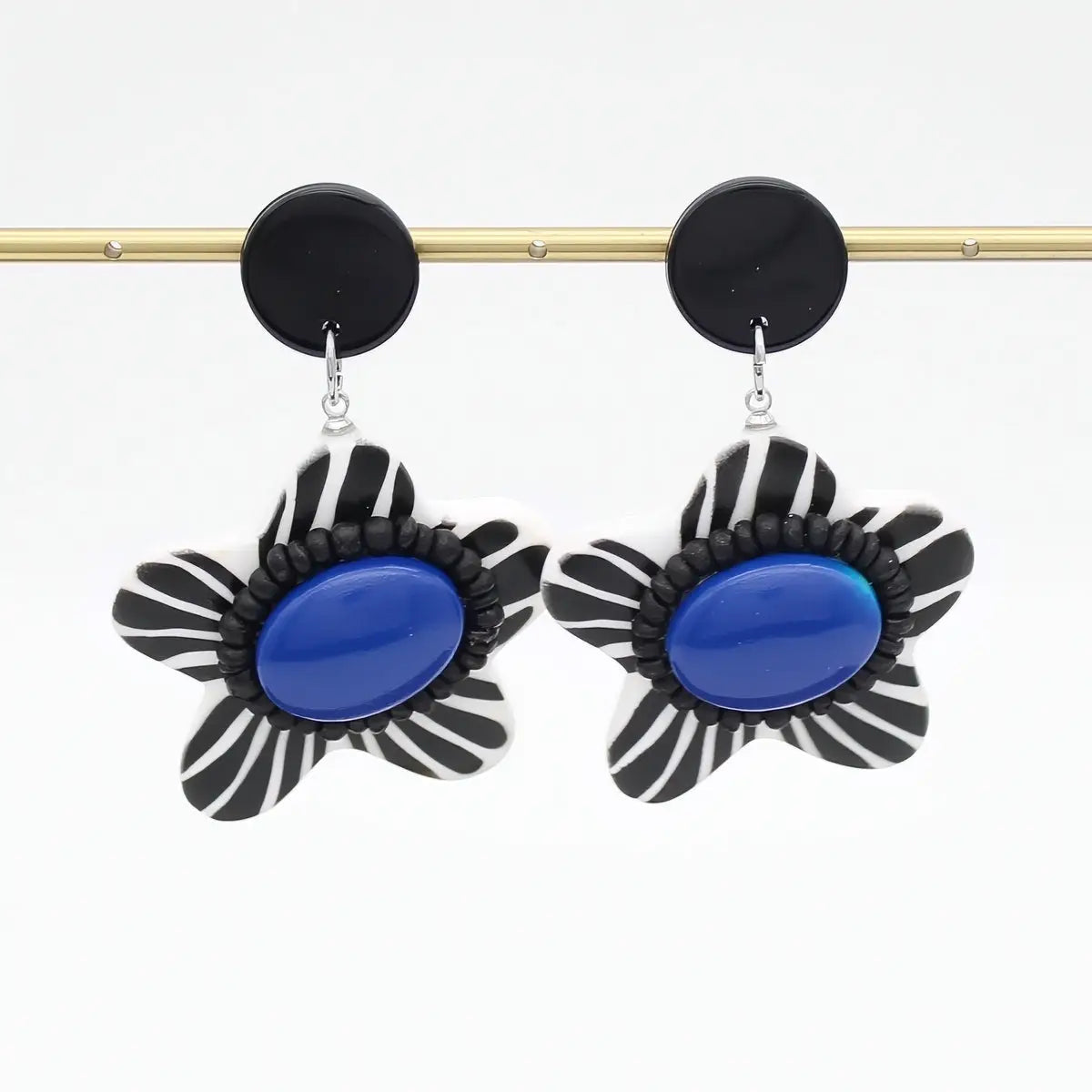 SYLCA Blue Blossom Daisy Earrings - LS26E02 - BLUE