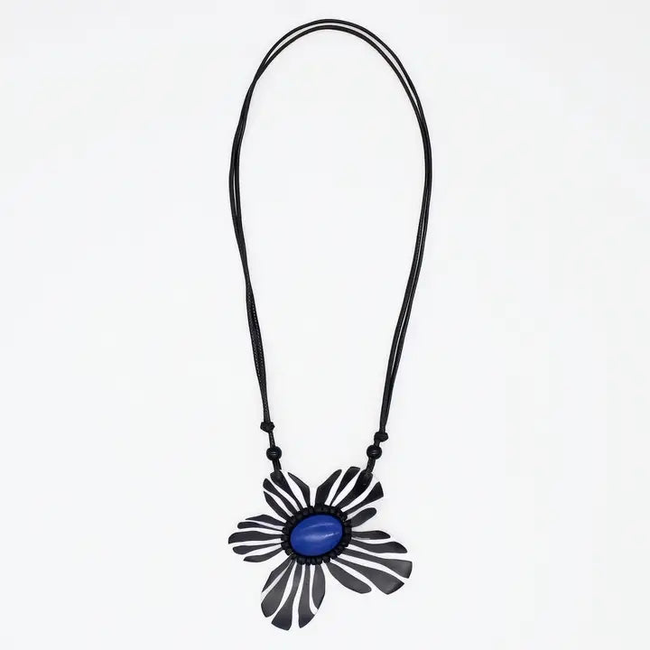 SYLCA Blue Bumble Blossom Daisy Pendant - LS26N02 - BLUE