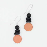 SYLCA Peach and Black Dusk Earrings - SD25E27 - PEACH