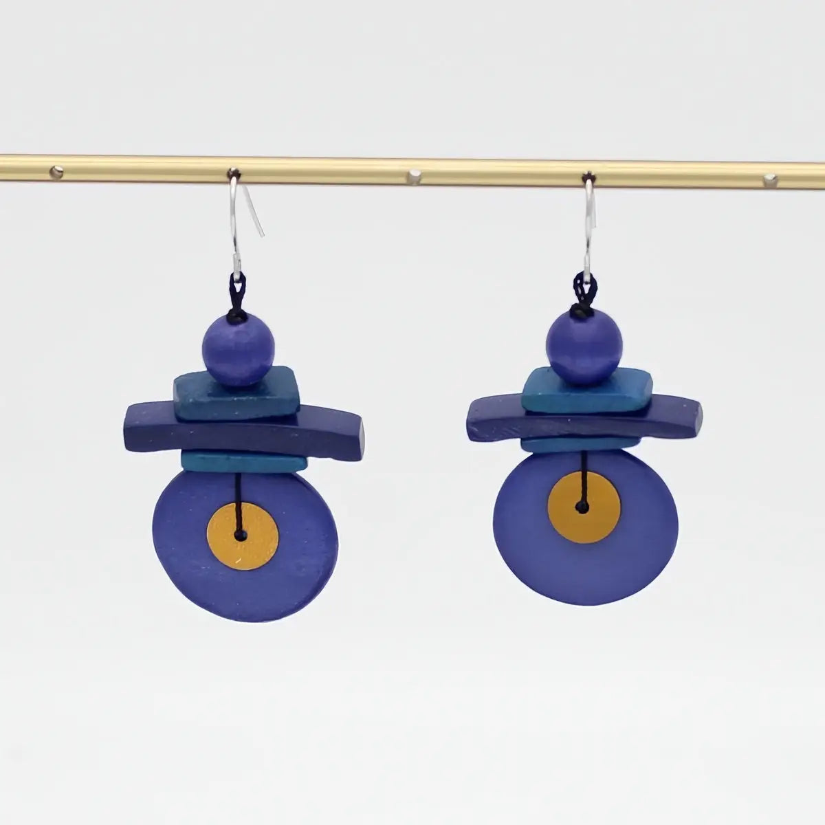 SYLCA  Assuta Navy Drop Earrings