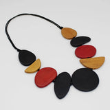 SYLCA Black Elora Wood Statement Necklace