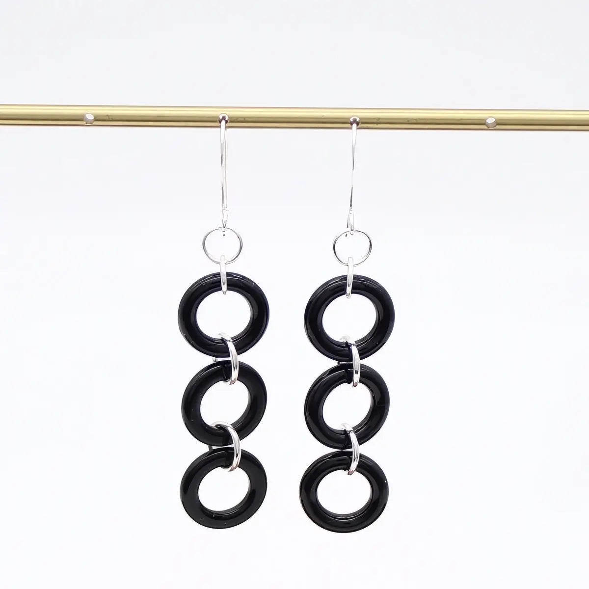 SYLCA Midnight Link Statement Earrings