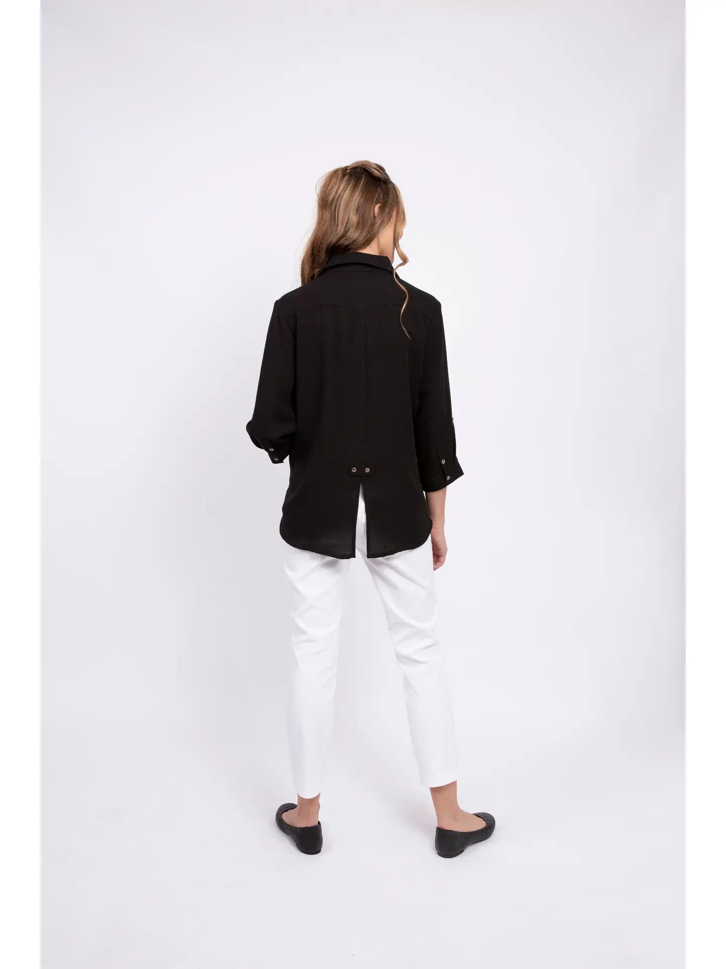 Fridaze AA161 - Short Tuxedo Linen Shirt