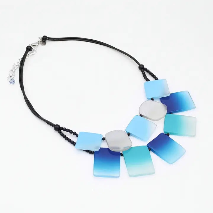 SYLCA Coastal Cascade Statement Necklace - SD26N19 - BLUE