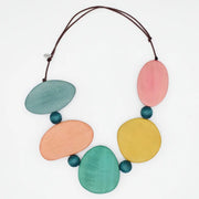 SYLCA Colorful Jovie Wood Bead Statement Necklace