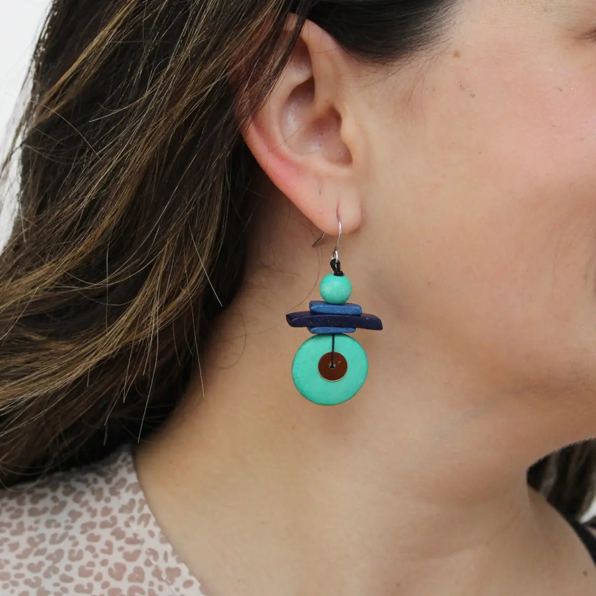 SYLCA  Assuta Teal Drop Earrings