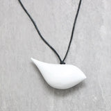 SYLCA White Robin Bird Wooden Pendant Adjustable Necklace
