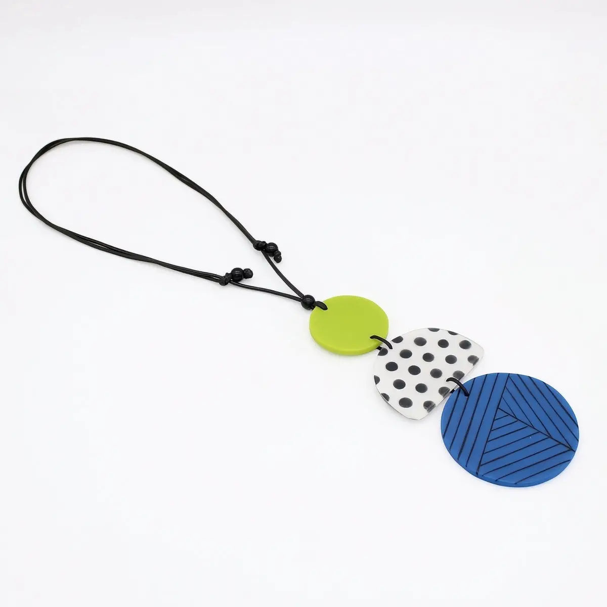 SYLCA Justine Blue and Lime Mixed Art Pendant - LS26N25 - BLUE/LIME