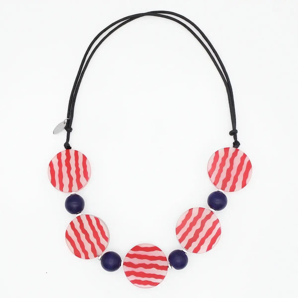 SYLCA Celebration Stripes Statement Necklace - SD26N23 - RED