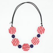 SYLCA Celebration Stripes Statement Necklace - SD26N23 - RED