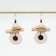 SYLCA Assuta White and Gold Drop Earrings