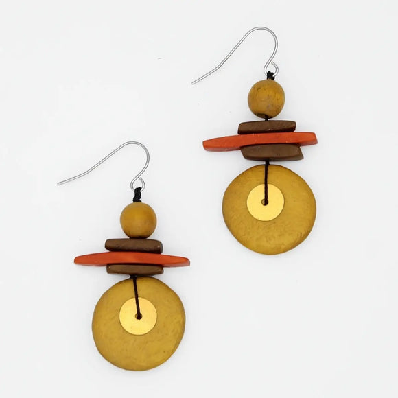 SYLCA  Assuta Mustard Drop Earrings