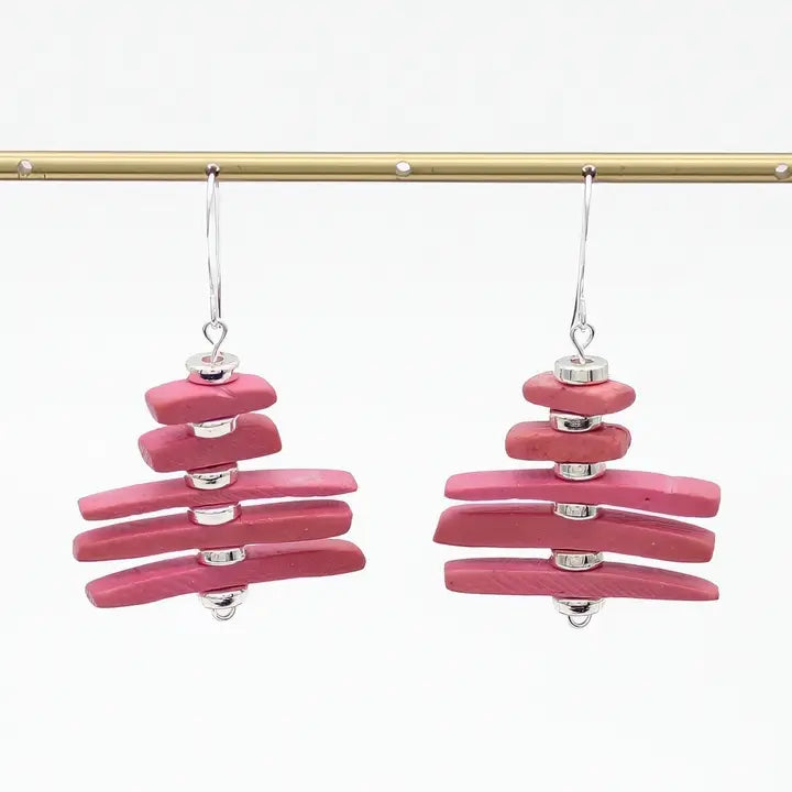 SYLCA Pink Simply Stacked Earrings - SD26E12 - PINK