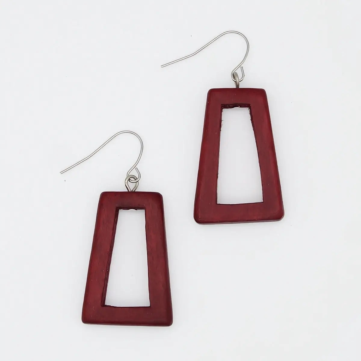 SYLCA Burgundy Driftwood Dangle Earrings