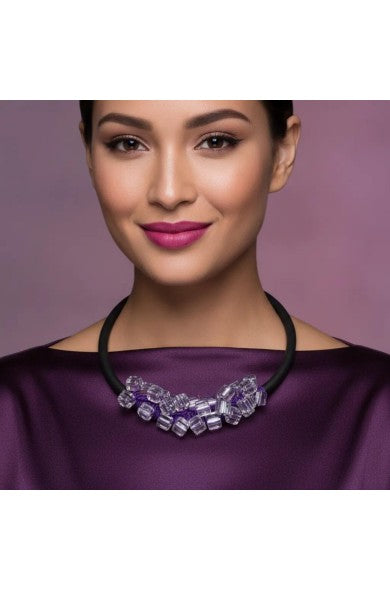 CHRISTINA BRAMPTI NECKLACE - CB-MESH - 2447T - PURPLE