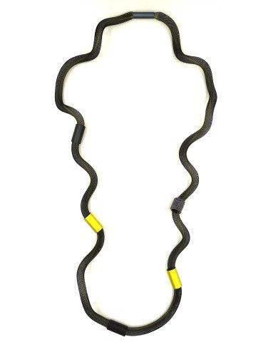 CHRISTINA BRAMPTI NECKLACE - CB-MESH 2077B BLACK/CHARTREUSE