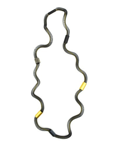 CHRISTINA BRAMPTI NECKLACE - CB-MESH 2077K BLACK/GOLD