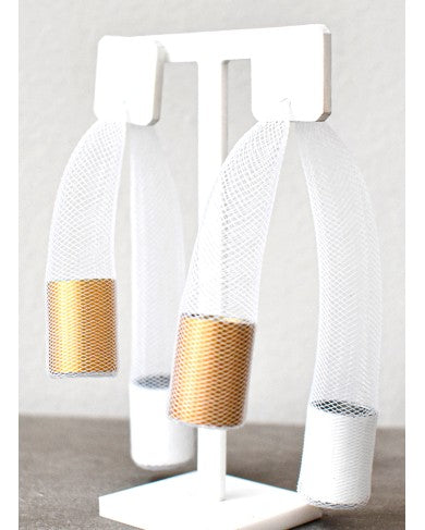 CHRISTINA BRAMPTI EARRINGS - CB-MESH S1511B - WHITE/GOLD