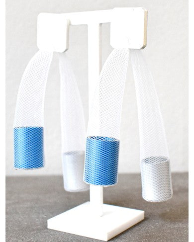 CHRISTINA BRAMPTI EARRINGS - CB-MESH S1511D - WHITE/AQUA/SILVER