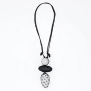 SYLCA Black Midori Polka Dot Statement Pendant - LS24N59 - BLACK