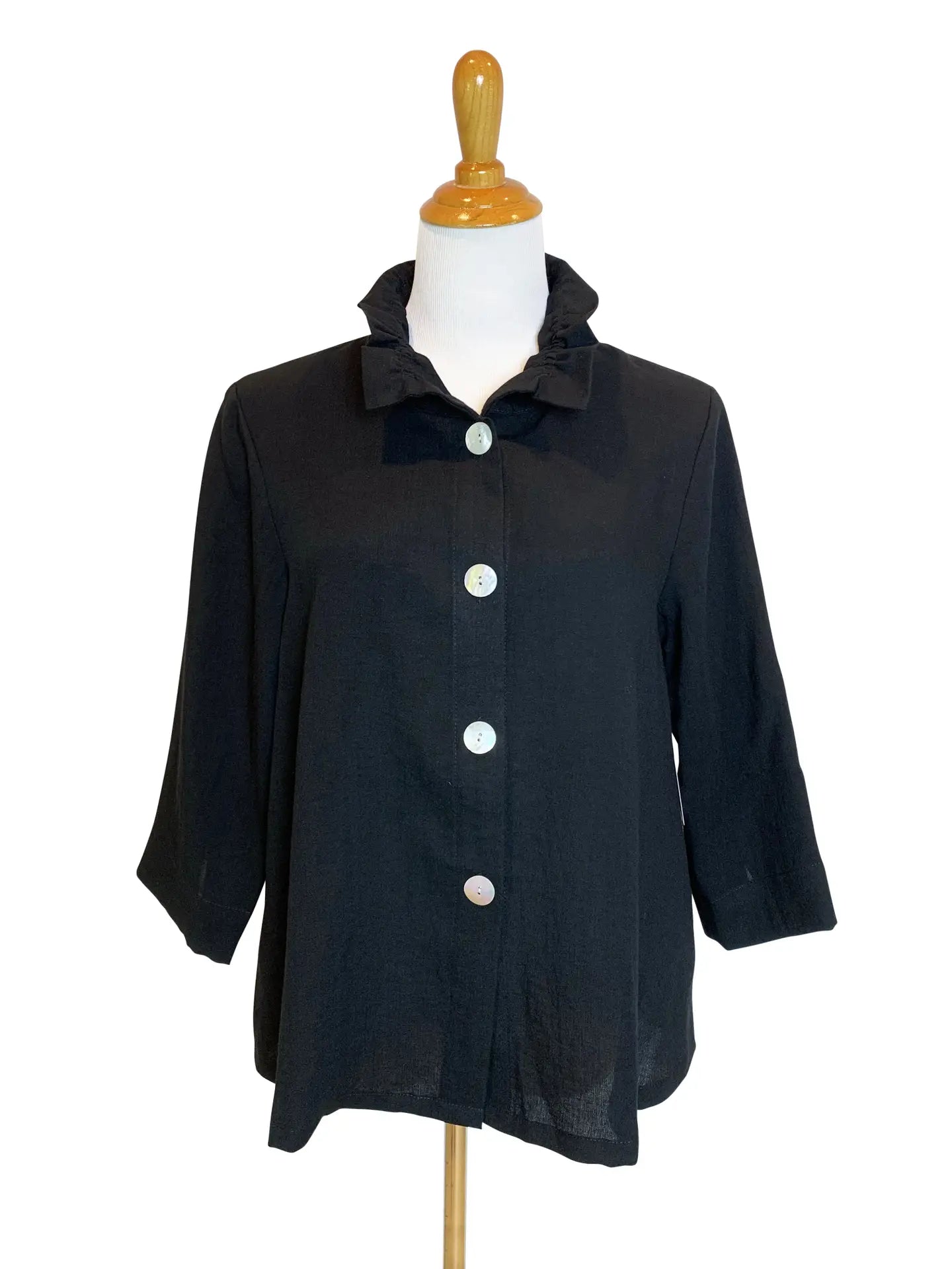 Fridaze AA311 - Flora Linen Jacket w/ Wire Collar