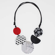 SYLCA Palma Necklace - LS24N27 - BLACK/WHITE/RED