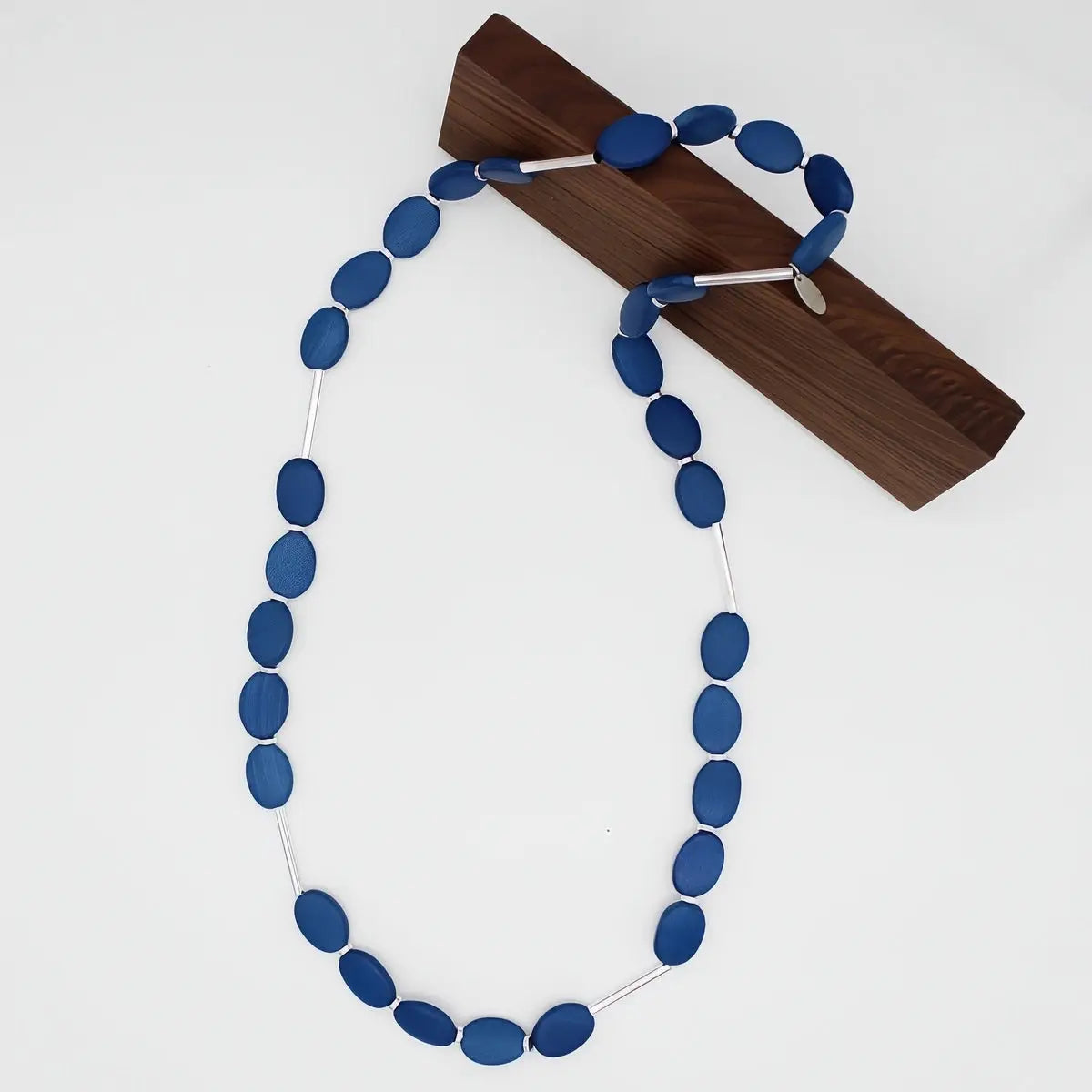 SYLCA Blue Blair Oval Bead Necklace