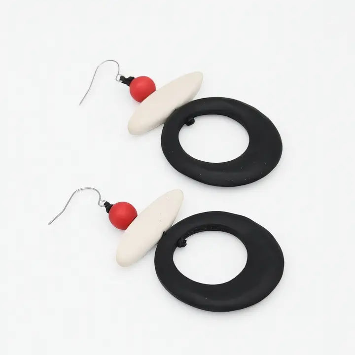 SYLCA Luna Eclipse Earrings - BP26E09 - BLACK