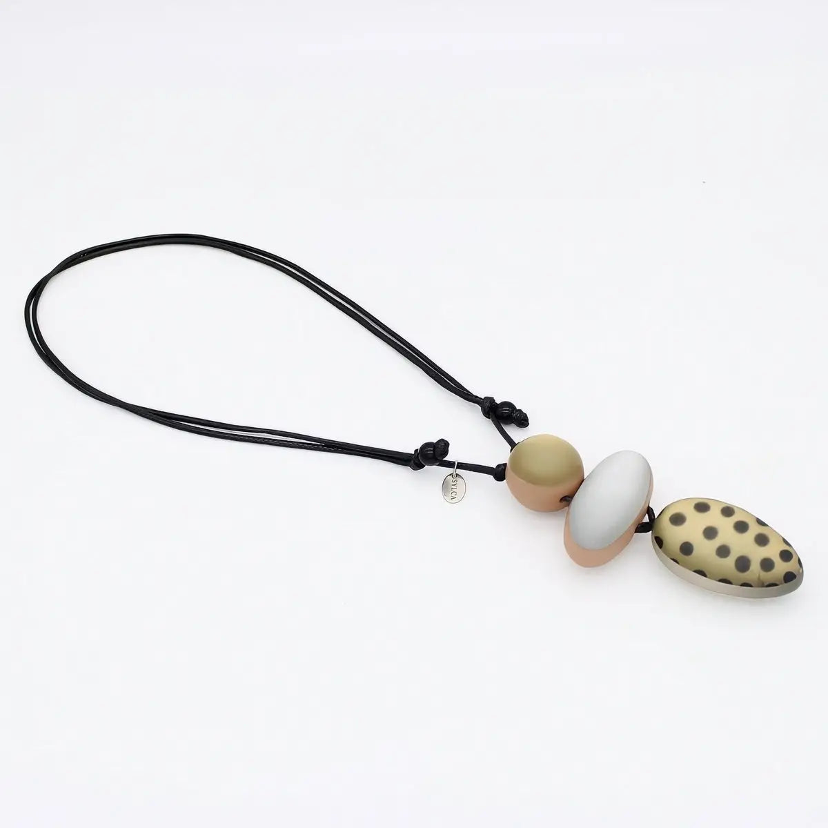 SYLCA Gold Midori Polka Dot Statement Pendant