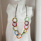 FICKLESTICKS Chain on Bungee Necklace - BLACK AND WHITE (NOT MULTI)