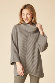 Habitat Pleated Fleece Chevron Pleat Top - 52355 - MUSHROOM