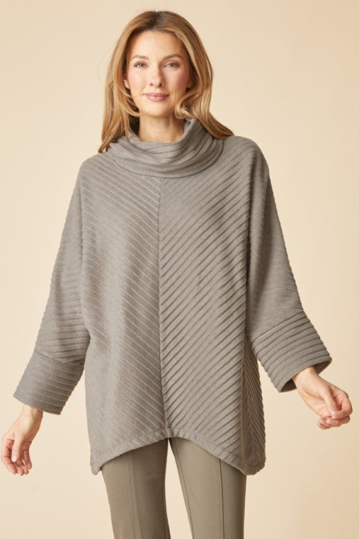 Habitat Pleated Fleece Chevron Pleat Top - 52355 - MUSHROOM