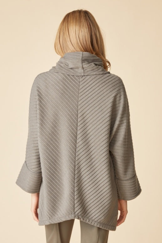Habitat Pleated Fleece Chevron Pleat Top - 52355 - MUSHROOM