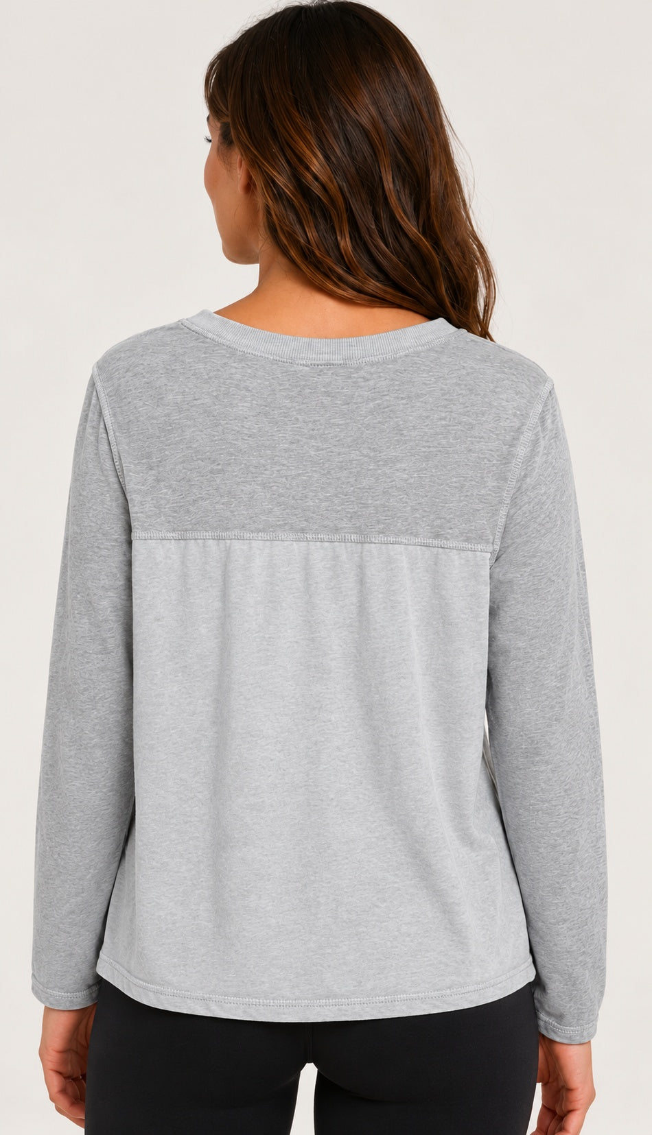 Prairie Cotton by CMC Heather Stretch Terry Contrast Crew Sweatshirt - HST706