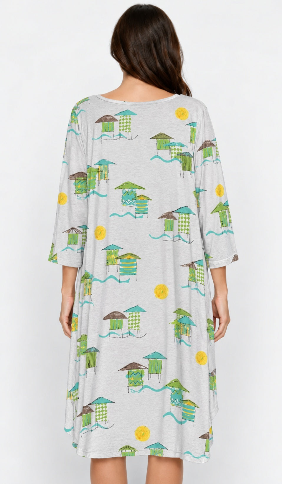 Prairie Cotton by CMC Printed Tulip Dress - BB956/P - JERSEY BORA BORA