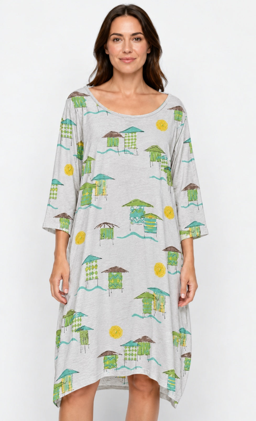 Prairie Cotton by CMC Printed Tulip Dress - BB956/P - JERSEY BORA BORA