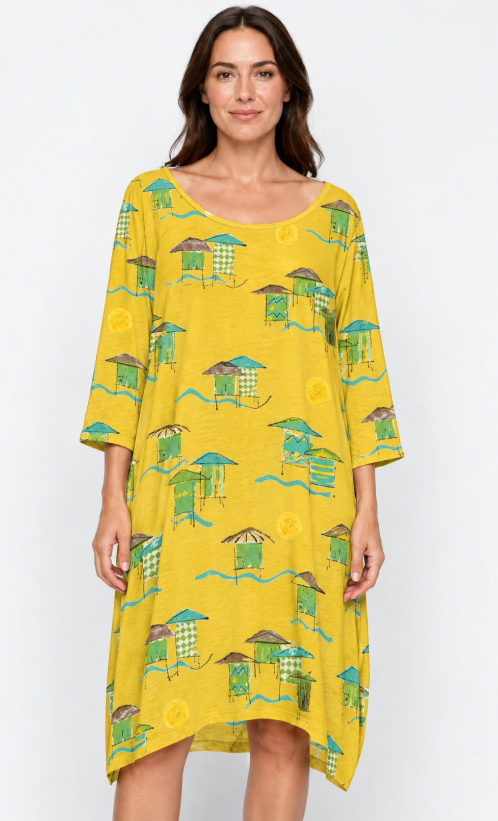 Prairie Cotton by CMC Printed Tulip Dress - BB956/P - JERSEY BORA BORA