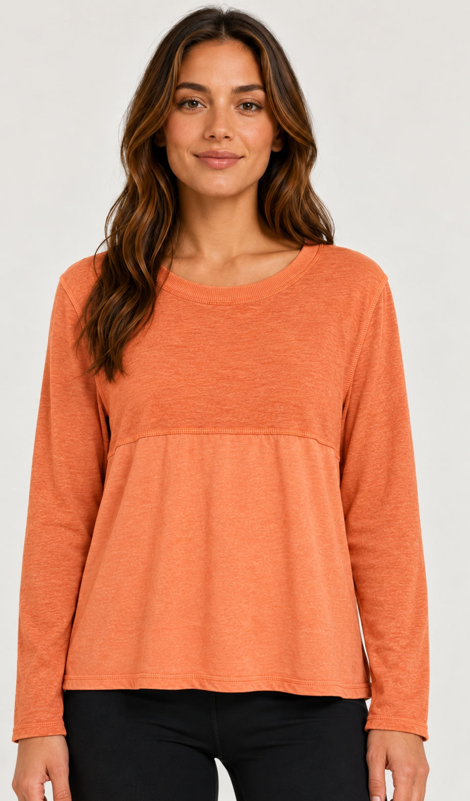 Prairie Cotton by CMC Heather Stretch Terry Contrast Crew Sweatshirt - HST706