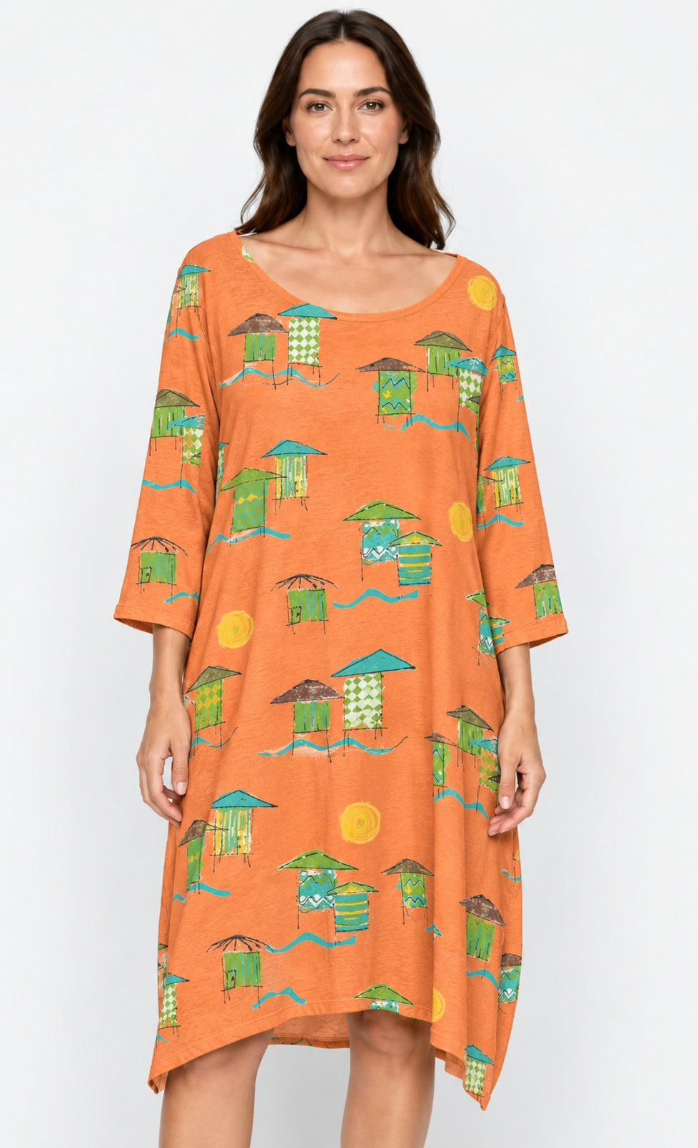 Prairie Cotton by CMC Printed Tulip Dress - BB956/P - JERSEY BORA BORA