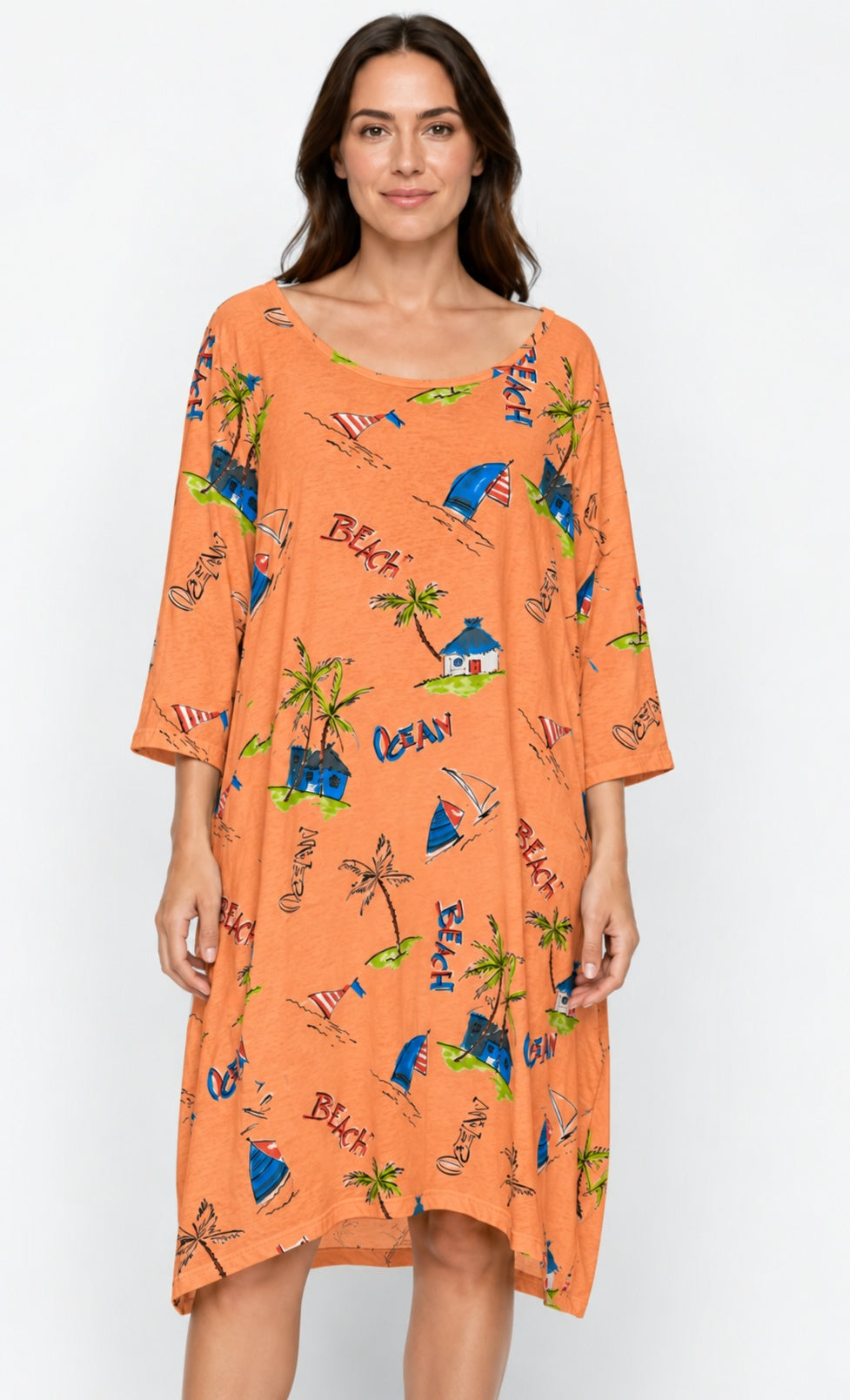Prairie Cotton by CMC Printed Tulip Dress - OC956/P - JERSEY OCEAN CARIBE