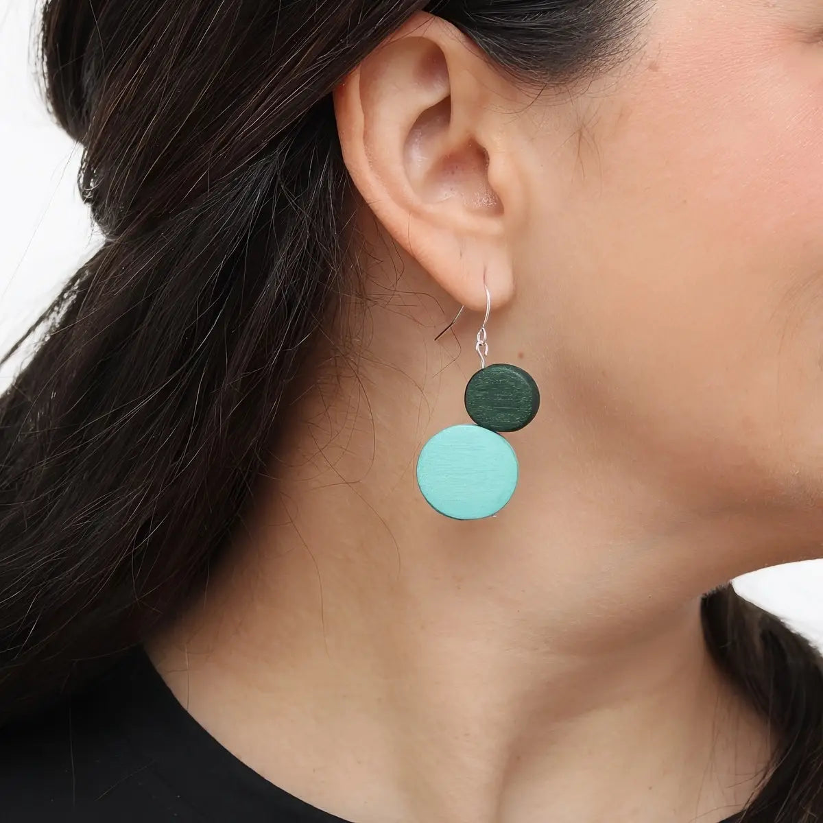 SYLCA Green Georgie Two Bead Drop Earrings