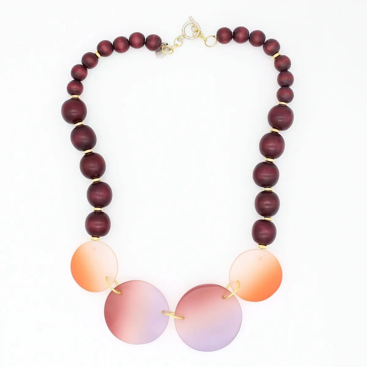 SYLCA Maroon Mirage Statement Necklace - SD26N13 - MAROON