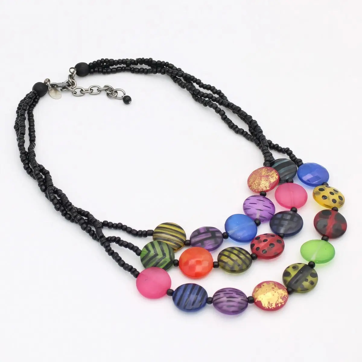 SYLCA Multi Sea Stone Triple Strand Necklacee - LS26N09 - MULTI