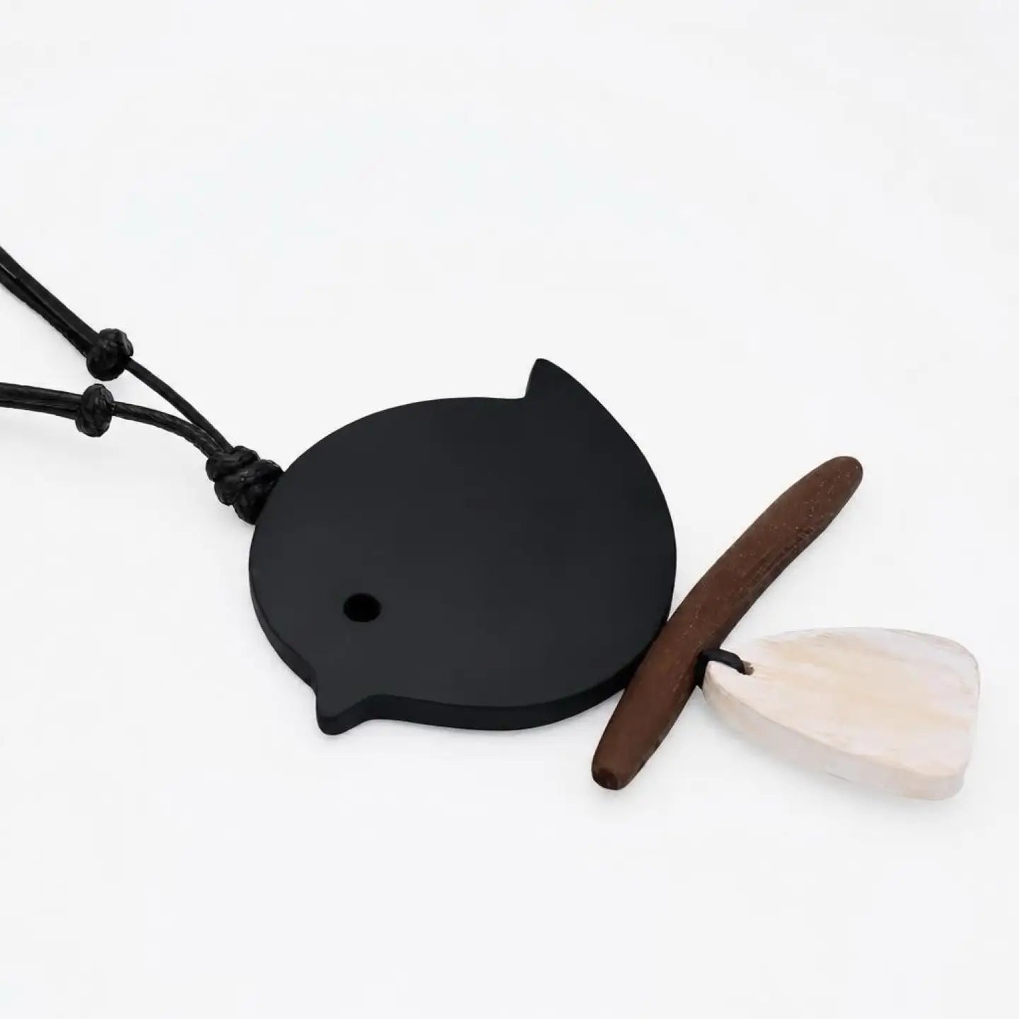 SYLCA White Robin On A Branch Necklace - DW22N05 - BLACK